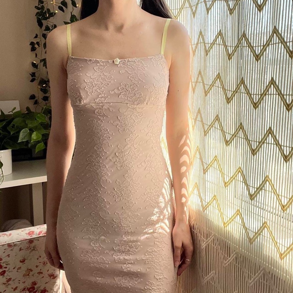 Necessary Objects Pink Lace Flower Dress
